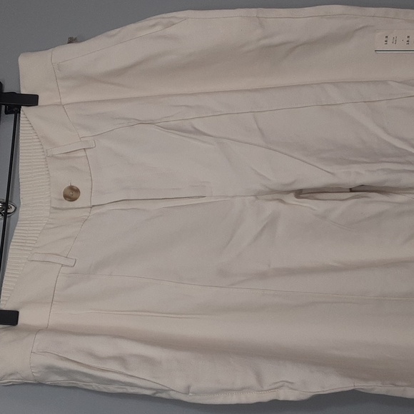 A New Day Cream Loose Fit High Waist Rolled Hem Pants - Picture 3 of 12